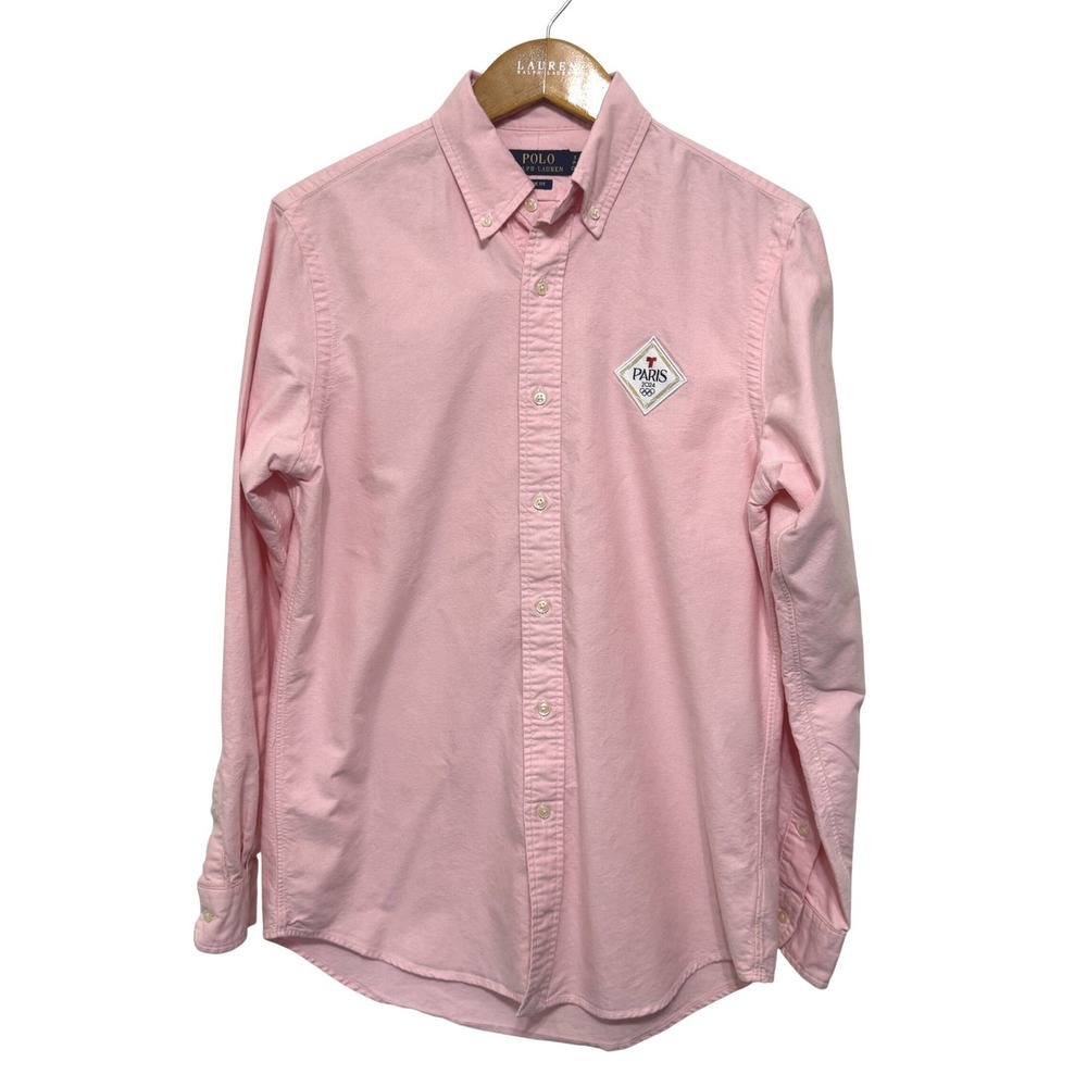 Polo Ralph Lauren Paris Olympics‎ Oxford Shirt Mens Small Pink